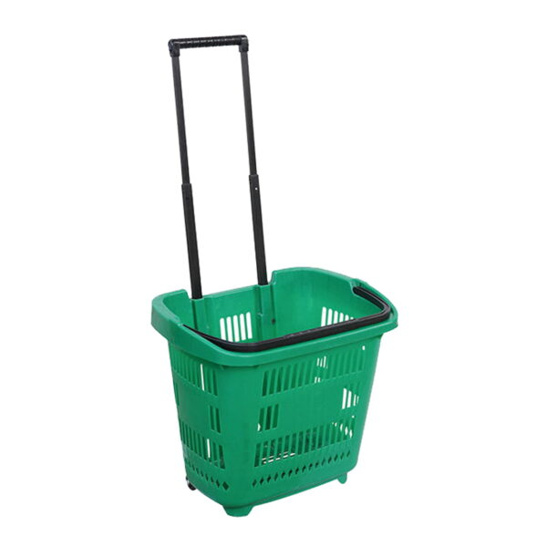 STF20027 green Supermarket Rolling Shopping Baskets Manufacturer & Supplier in China | Storefit