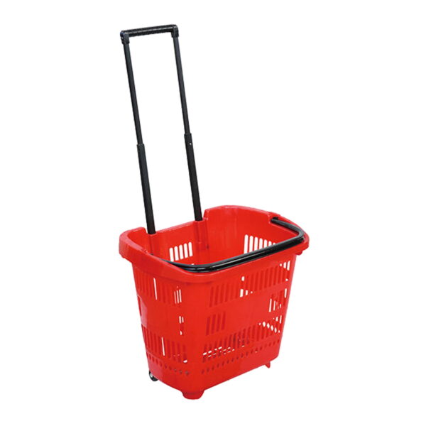 STF20027 red Supermarket Rolling Shopping Baskets Manufacturer & Supplier in China | Storefit