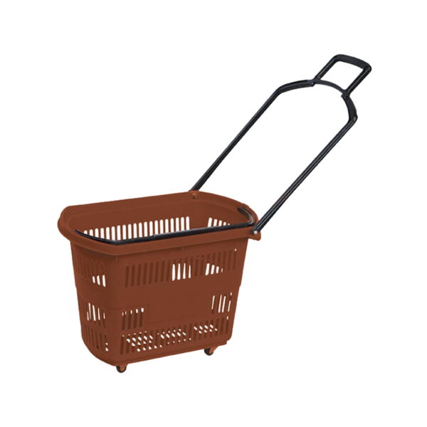 STF20028 brown Supermarket Rolling Shopping Baskets Manufacturer & Supplier in China | Storefit