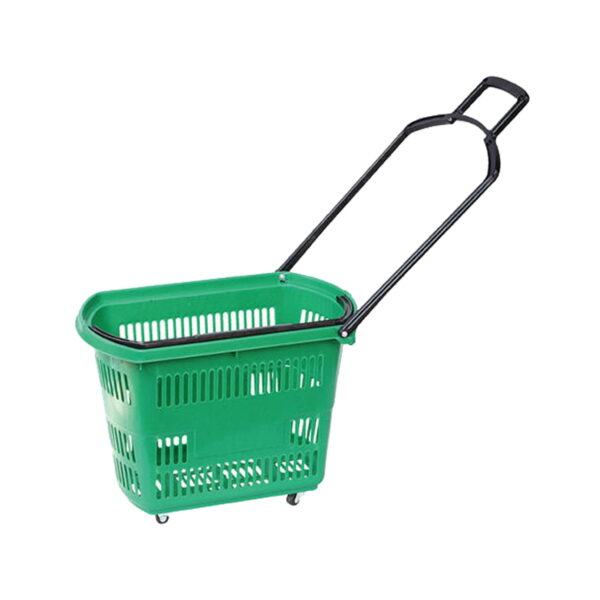 STF20028 green Supermarket Rolling Shopping Baskets Manufacturer & Supplier in China | Storefit