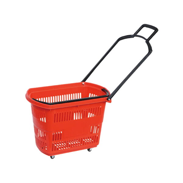 STF20028 red Supermarket Rolling Shopping Baskets Manufacturer & Supplier in China | Storefit