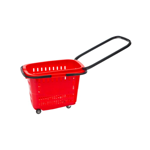 STF20034-red Supermarket Rolling Shopping Baskets Manufacturer & Supplier in China | Storefit